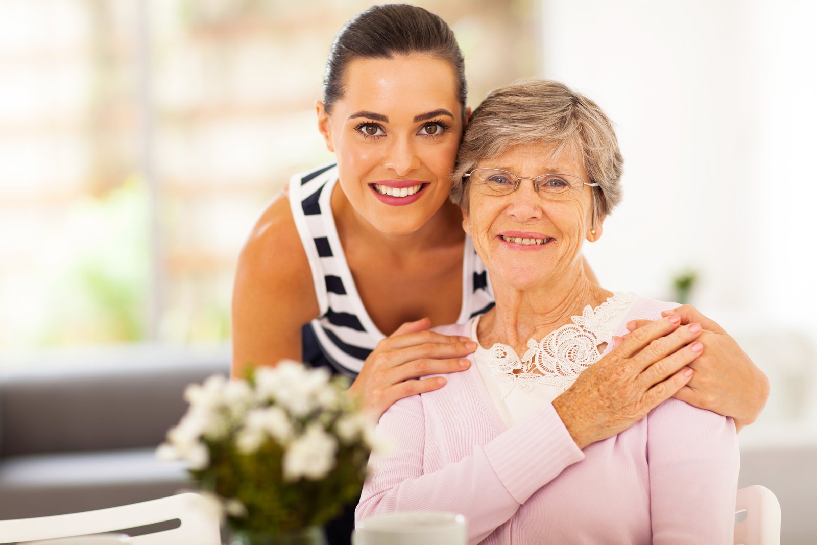 Cherished Care carer with client at home